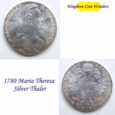 5 x 1780 Maria Theresa Silver Thaler 5 x 1780 Maria Theresa Silver Thaler